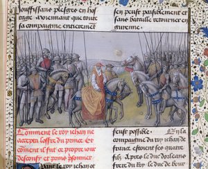 paní 659 f.267 r. Jan II Dobrý zajat Angličany v bitvě u Poitiers, 1356